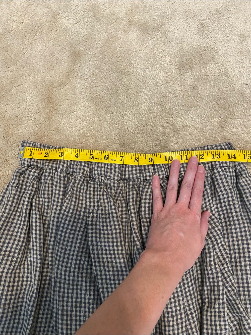 notPERFECTLINEN Gingham Skirt - Like New, Professionally Altered - Picture 3 of 4